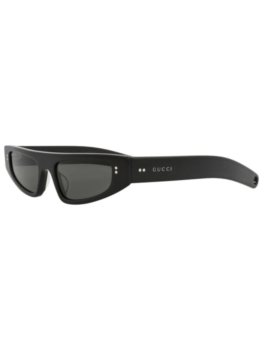 New Gucci Women's Sunglasses Cat Eye Recycled Acetate Frame Black Black Grey
